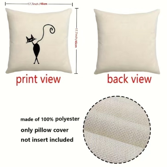 🆕Sitting Pretty Cat Pillow Case Cover: Zipper bottom - Picture 2 of 3